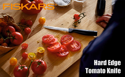 Fiskars Handle: Plastic with Softgrip; Blade: Japanese Stainless Steel Hard Edge Tomato Knife | 1054947