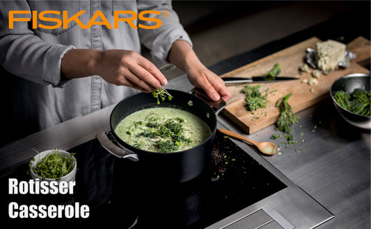 Fiskars Aluminium Casserole with a Stainless Steel Lid, 3.5L