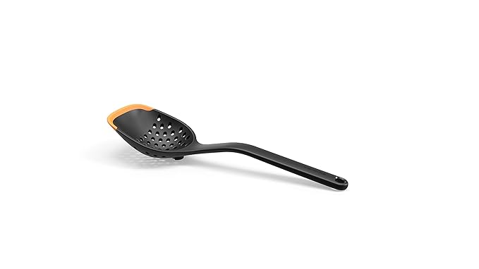 Fiskars Functional Form Slotted Straining Silicone Spoon, Black 1027302